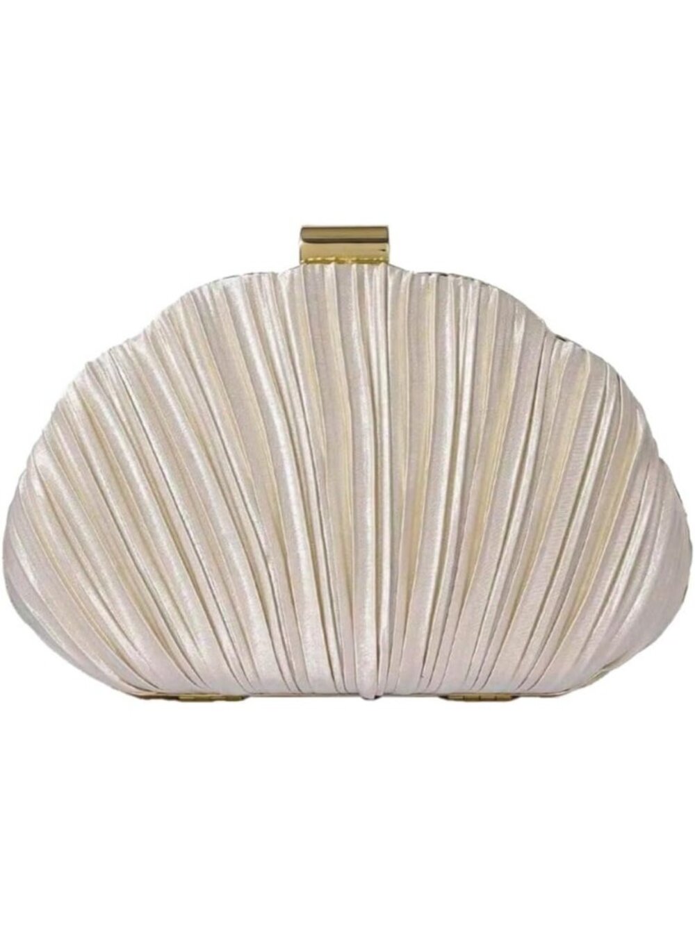 Women's Apricot Shell Shaped Clutch Purse Seashell Wedding Evening Bag